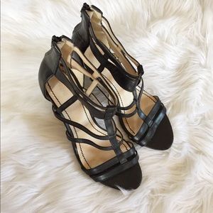 Black Caged Kitten Heels